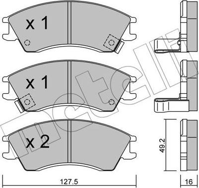 Metelli 22-0160-0 - Гальмівні колодки, дискові гальма autozip.com.ua