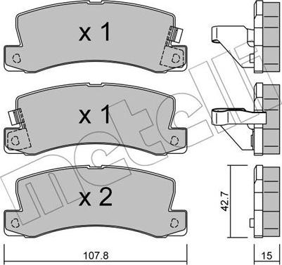 Metelli 22-0161-0 - Гальмівні колодки, дискові гальма autozip.com.ua