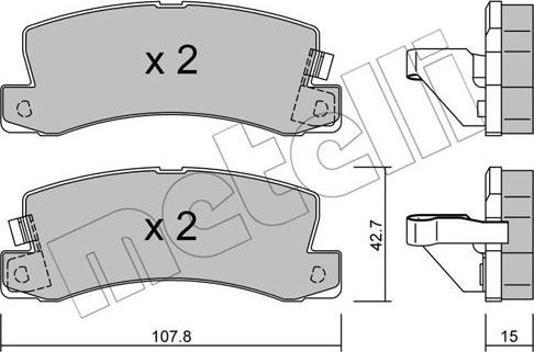 Metelli 22-0161-1 - Гальмівні колодки, дискові гальма autozip.com.ua