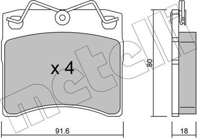 Metelli 22-0163-0 - Гальмівні колодки, дискові гальма autozip.com.ua