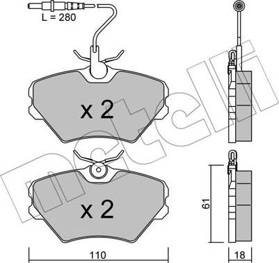 Metelli 22-0106-0 - Гальмівні колодки, дискові гальма autozip.com.ua