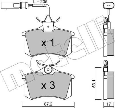 Metelli 22-0100-3 - Гальмівні колодки, дискові гальма autozip.com.ua