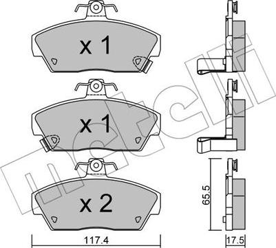 Metelli 22-0119-0 - Гальмівні колодки, дискові гальма autozip.com.ua