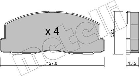 Metelli 22-0114-0 - Гальмівні колодки, дискові гальма autozip.com.ua