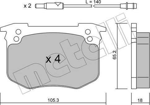 Metelli 22-0189-0 - Гальмівні колодки, дискові гальма autozip.com.ua