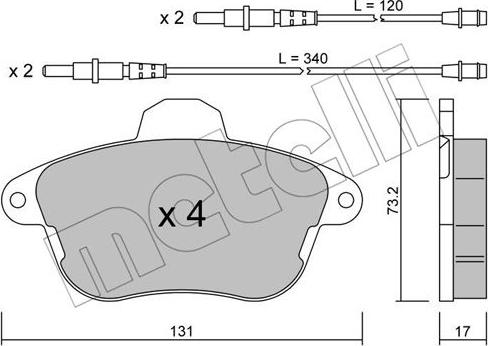 Metelli 22-0184-0 - Гальмівні колодки, дискові гальма autozip.com.ua