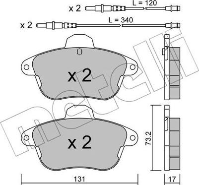 Metelli 22-0184-1 - Гальмівні колодки, дискові гальма autozip.com.ua