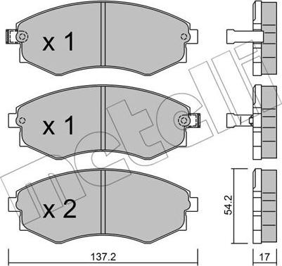 Metelli 22-0188-0 - Гальмівні колодки, дискові гальма autozip.com.ua