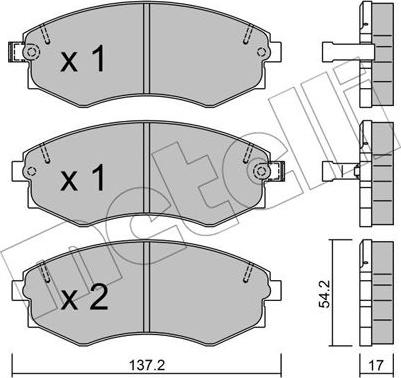 Metelli 22-0188-1 - Гальмівні колодки, дискові гальма autozip.com.ua