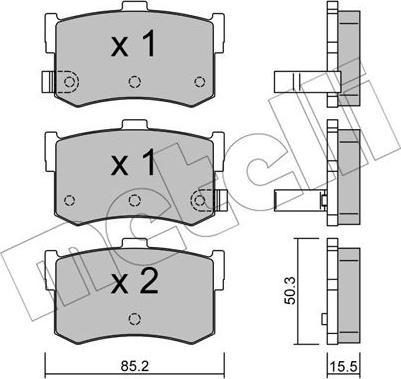 Metelli 22-0187-0 - Гальмівні колодки, дискові гальма autozip.com.ua