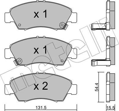 Metelli 22-0138-0 - Гальмівні колодки, дискові гальма autozip.com.ua