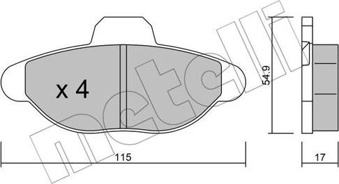 Metelli 22-0137-0 - Гальмівні колодки, дискові гальма autozip.com.ua