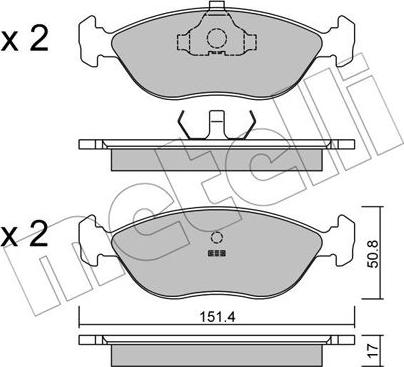 Metelli 22-0126-0 - Гальмівні колодки, дискові гальма autozip.com.ua