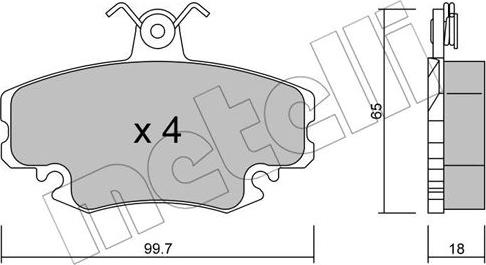 Metelli 22-0120-0 - Гальмівні колодки, дискові гальма autozip.com.ua