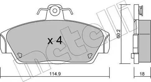 Metelli 22-0121-0 - Гальмівні колодки, дискові гальма autozip.com.ua