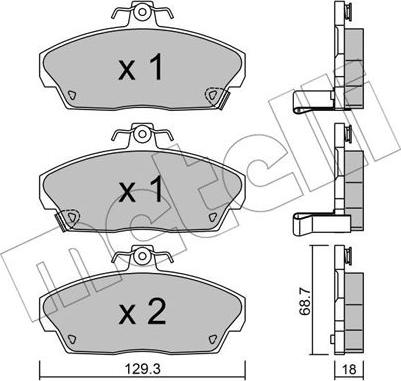 Metelli 22-0174-0 - Гальмівні колодки, дискові гальма autozip.com.ua