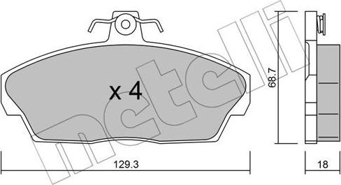 Metelli 22-0174-1 - Гальмівні колодки, дискові гальма autozip.com.ua