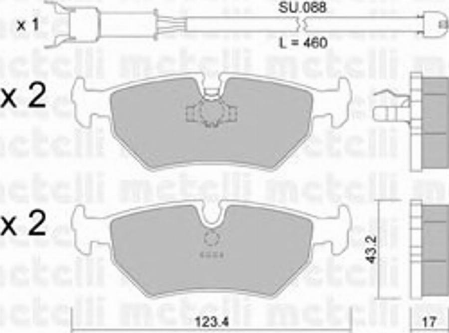 Metelli 2201780K - Гальмівні колодки, дискові гальма autozip.com.ua