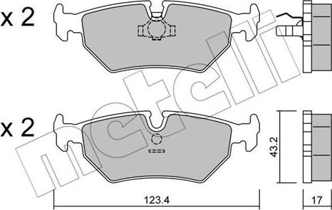 Metelli 22-0178-0 - Гальмівні колодки, дискові гальма autozip.com.ua