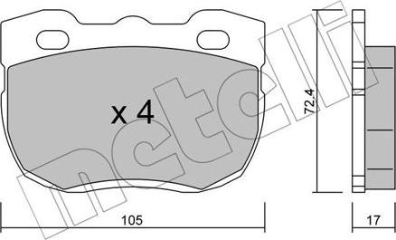 Metelli 22-0177-1 - Гальмівні колодки, дискові гальма autozip.com.ua