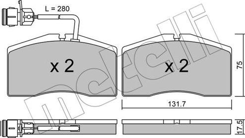 Metelli 22-0890-1 - Гальмівні колодки, дискові гальма autozip.com.ua