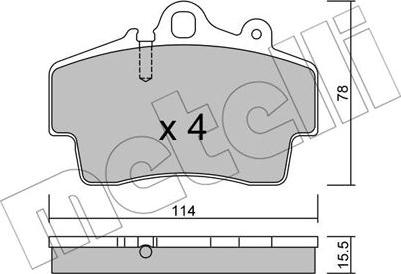 Metelli 22-0891-0 - Гальмівні колодки, дискові гальма autozip.com.ua