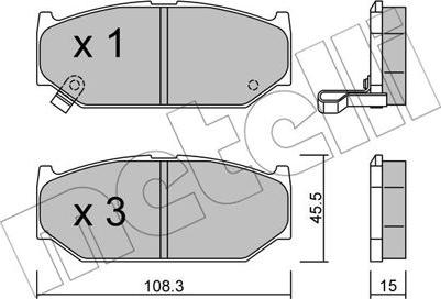 Metelli 22-0897-0 - Гальмівні колодки, дискові гальма autozip.com.ua