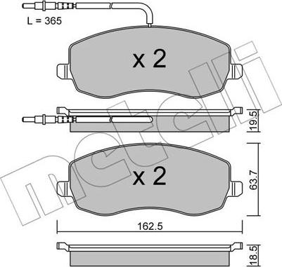 Metelli 22-0847-0 - Гальмівні колодки, дискові гальма autozip.com.ua