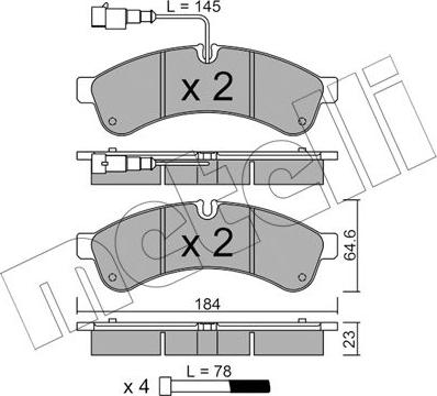 Metelli 22-0851-1 - Гальмівні колодки, дискові гальма autozip.com.ua