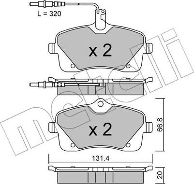 Metelli 22-0853-0 - Гальмівні колодки, дискові гальма autozip.com.ua