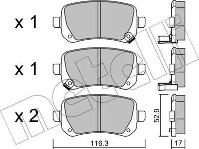 Metelli 22-0864-0 - Гальмівні колодки, дискові гальма autozip.com.ua