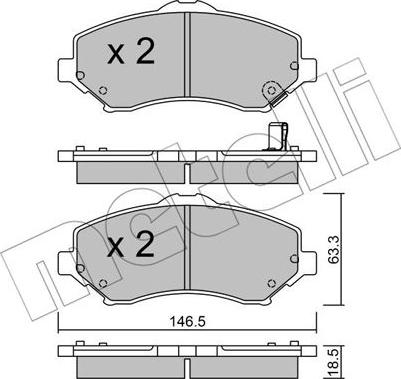 Metelli 22-0862-1 - Гальмівні колодки, дискові гальма autozip.com.ua