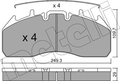 Metelli 22-0809-0 - Гальмівні колодки, дискові гальма autozip.com.ua