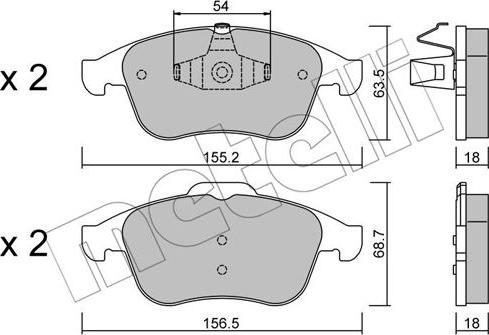 Metelli 22-0803-0 - Гальмівні колодки, дискові гальма autozip.com.ua