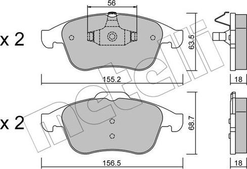 Metelli 22-0803-1 - Гальмівні колодки, дискові гальма autozip.com.ua