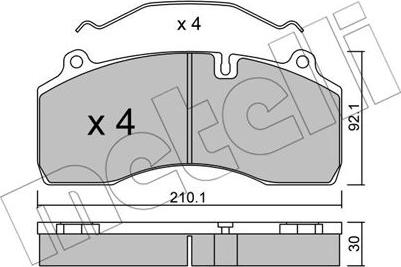 Metelli 22-0807-0 - Гальмівні колодки, дискові гальма autozip.com.ua