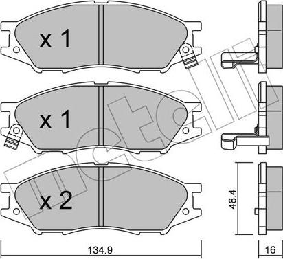 Metelli 22-0810-0 - Гальмівні колодки, дискові гальма autozip.com.ua