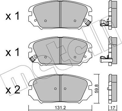 Metelli 22-0885-0 - Гальмівні колодки, дискові гальма autozip.com.ua