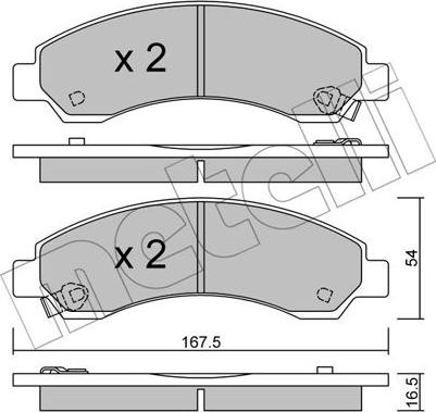 Metelli 22-0888-0 - Гальмівні колодки, дискові гальма autozip.com.ua