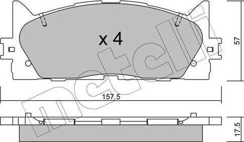 Metelli 22-0882-0 - Гальмівні колодки, дискові гальма autozip.com.ua