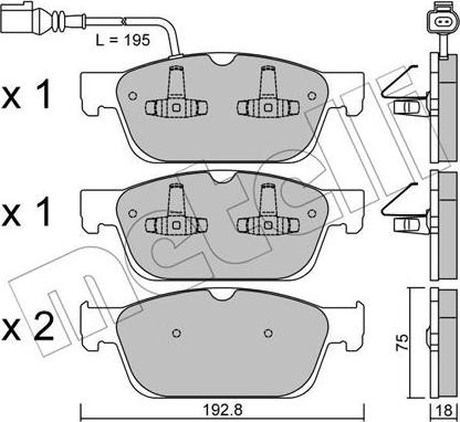 Metelli 22-0831-0 - Гальмівні колодки, дискові гальма autozip.com.ua