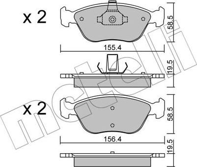 Metelli 22-0832-0 - Гальмівні колодки, дискові гальма autozip.com.ua