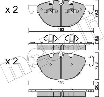 Metelli 22-0823-0 - Гальмівні колодки, дискові гальма autozip.com.ua