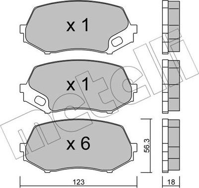 Metelli 22-0874-0 - Гальмівні колодки, дискові гальма autozip.com.ua