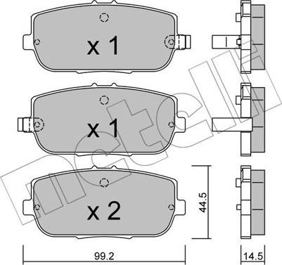 Metelli 22-0871-0 - Гальмівні колодки, дискові гальма autozip.com.ua