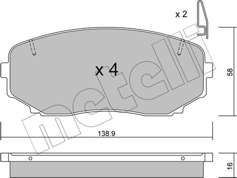 Metelli 22-0872-1 - Гальмівні колодки, дискові гальма autozip.com.ua