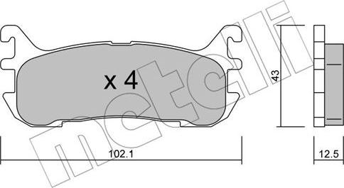 Metelli 22-0393-0 - Гальмівні колодки, дискові гальма autozip.com.ua