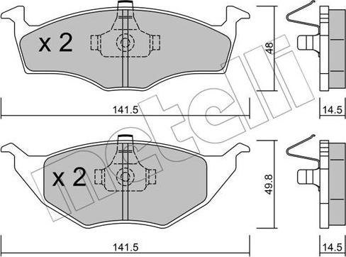 Metelli 22-0345-0 - Гальмівні колодки, дискові гальма autozip.com.ua