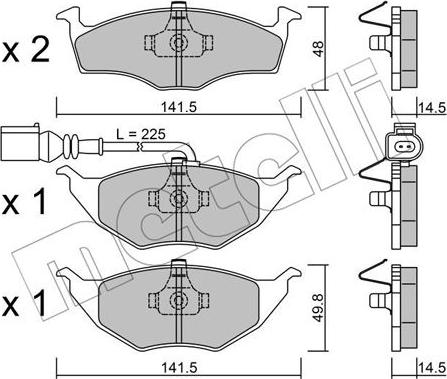 Metelli 22-0345-1 - Гальмівні колодки, дискові гальма autozip.com.ua