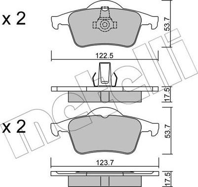 Metelli 22-0348-0 - Гальмівні колодки, дискові гальма autozip.com.ua